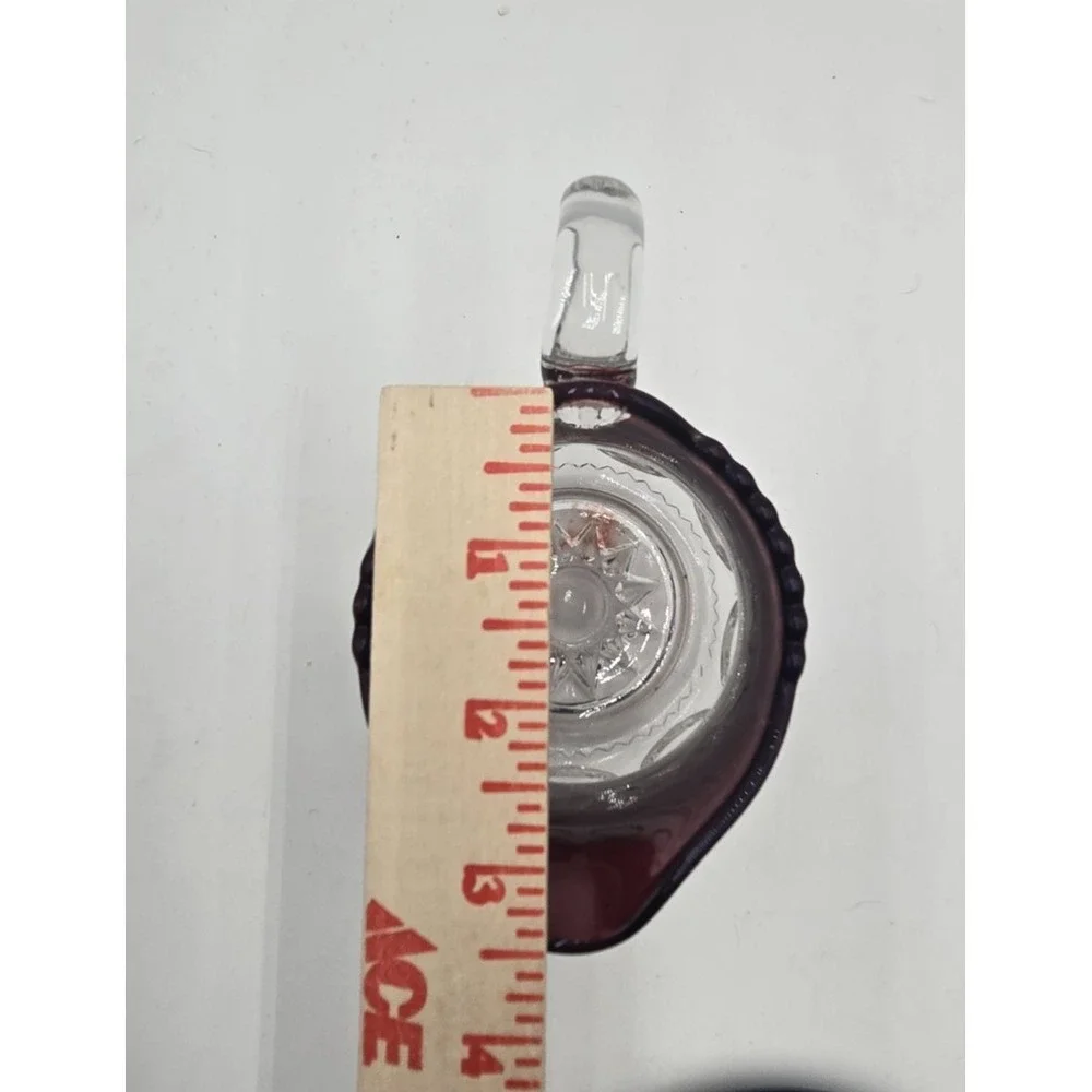 Ruby Red‎ Cranberry Clear Thumbnail Pitcher Creamer Approx 4 Inches